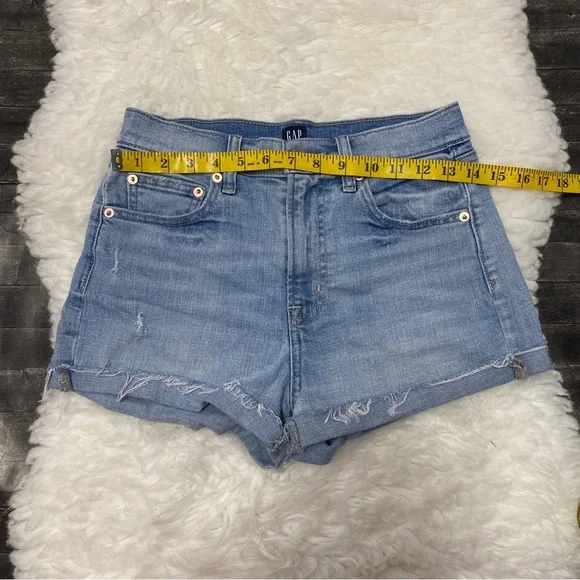 GAP WOMENS HIGH RISE 4" DENIM SHORTS Y2K BASIC NORMCORE CASUAL SUMMER - Picture 4 of 5